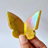 Edelsteen Angel Aura Vlinder 6x5 cm Gele Jade, Moonlight Gemstones