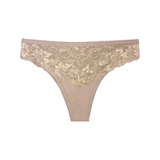 Gaubert Brazilian Slip thong in beige lace Biokatoen fabric