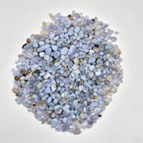 Blue Lace Agate mini chips trommelstenen, 0,3–0,5 cm, 100 g, Moonlight Gemstones