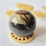 Ocean Jasper polychroom edelsteen bol, 50 mm, rood/oranje met uniek patroon, Moonlight Gemstones