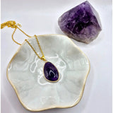Goudkleurige amethistketting met 25 mm hanger op gouden ketting