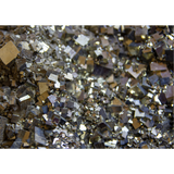 Wenskaart A6 Pyriet Edelsteen by Moonlight Gemstones; metallic pyrite crystal shards