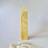 Edelsteen Gele Jaspis Toren, 21 cm obelisk, 800 g decoratief object