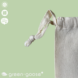 green-goose Bio Katoenen Broodzak, organic cotton bread bag with drawstring in natural beige.