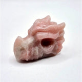 Draken schedel van edelsteen, roze jade, 4 cm, Moonlight Gemstones