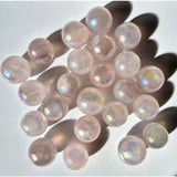 Rozenkwarts Angel Aura Bol spheres by Moonlight Gemstones, 2–3 cm, pink iridescent crystal balls (about 20)