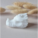 Witte jade drakenschedel edelsteen sculptuur, 5 cm, Moonlight Gemstones