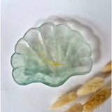 Edelsteen Carving Schaal Schelpvorm Groene Fluoriet, Moonlight Gemstones