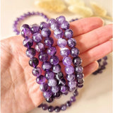 Edelsteen armband Dream Amethist met 8mm ronde paarse kralen