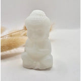 Witte jade Boeddha-beeldje, 5 cm, edelsteen, Moonlight Gemstones