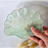 Groene fluoriet edelsteen schaal in schelpvorm, Moonlight Gemstones