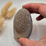 Druzy gray agate freeform standing crystal by Moonlight Gemstones, #17, 127g