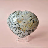 Edelsteen Ocean Jasper hartvormig, multicolor met grijs-wit patroon, 200–300 g