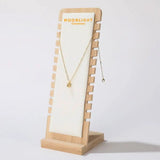 Kleine hanger met ruwe edelsteen (1-1,5 cm) van Moonlight Gemstones op gouden ketting, startpakket met gratis display