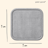 green-goose reusable cotton pad, gray fabric, 9 cm square
