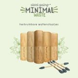 green-goose Herbruikbare Wattenstaafjes (4 Stuks) in Bamboe Houder by green-goose