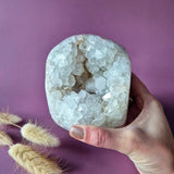 XL pink amethyst druzy geode freeform crystal cluster, 1103 g