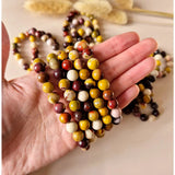 Edelsteen armband met 8mm ronde Mookaite Jasper kralen
