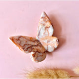 Edelsteen Vlinder butterfly stone 6x5 cm with red net marble pattern