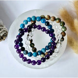 Edelsteenarmband Angeliet met 8 mm kralen; Moonlight Gemstones, set van 4 armbanden in meerdere kleuren