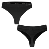 Gaubert naadloze bamboe stringslips, zwart, set van 2, merk green-goose