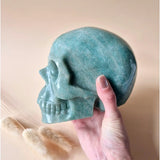 Moonlight Gemstones XXL amazonite skull, 2781 g, teal-green stone