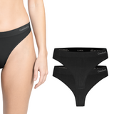 Gaubert seamless bamboo string slips, black, 2-pack.