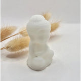 Edelsteen Witte Jade Buddha 5cm, witte jade beeldje Moonlight Gemstones