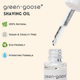 green-goose Shaving Oil, 30 ml bottle with dropper; 100% Natural, Vegan & Cruelty Free, Hydrating Formula