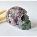 Edelsteen Skull fluoriet schedel, purple-green fluorite, Moonlight Gemstones, 460g