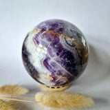 XL Dream Amethist Edelsteen Bol, 90 mm gepolijste amethist met witte matrix