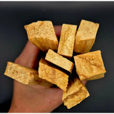 Palo Santo wood blocks, golden-brown, Moonlight Gemstones, crystal cleansing set of 3 (15–20g each)