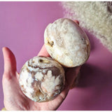 Cherry Blossom Agate Handsteen – ca. 6-8 cm - Palmsteen / Worrystone / Zorgensteen