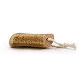 green-goose wooden nail brush with natural bristles and a cotton rope loop