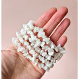Witte maansteen chips armband, 3-strand edelsteen sieraden