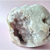 XXL pink amethyst druzy geode freeform with crystal cavity, 2776 g.
