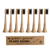 green-goose adult bio-based Sonicare toothbrush heads, set of 9 beige plant-based heads with dark bristles