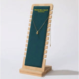 Kleine hanger met ruwe edelsteen (1–1,5 cm) op gouden ketting, Moonlight Gemstones startpakket met gratis display