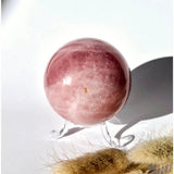 Moonlight Gemstones Rose Quartz sphere, 60mm polished pink crystal ball