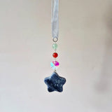 Willekeurige Edelsteen Kerst Ster Hangers by Moonlight Gemstones: blue star pendant with iridescent crystal bead