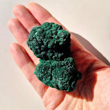 Zeldzame Edelsteen Velvet Malachite Cat Eye groene ruwe cluster.