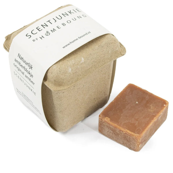Natuurlijk amberblokje in een doosje Original amber