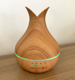 AW Gifts Palermo aroma diffuser USB ultrasonic, wood-grain finish with timer and color-changing LED ring