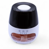Zoutsteen aromadiffuser USB met vlam- en kleurwissel-effect; witte basis, zwarte bovenkant, AW Gifts