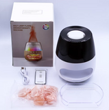 Zoutsteen aromadiffuser USB wit met vlam- en kleurveranderend effect, inclusief afstandsbediening.