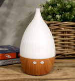 Luxe Aroma Verstuiver Milan USB met Kleurverandering; witte conische top, houten basis