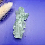 Edelsteen Engelen Carving van groene aventurijn, ca. 6 cm, bescherming en rust
