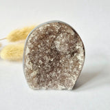 Druzy Agaat uit Uruguay – 136 g geode edelsteen met roze kristallen, Moonlight Gemstones