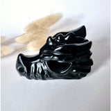Edelsteen Drakenschedel uit zwarte obsidiaan, 7 cm, Moonlight Gemstones