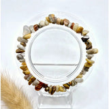 Kristallen Edelsteen armband Crazy Agaat met multicolor agaatkralen, 19 cm
